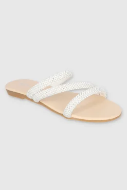 Sandalia tiras diagonal brillos