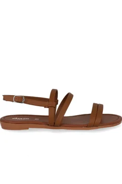 Sandalia tiras efecto piel pulsera