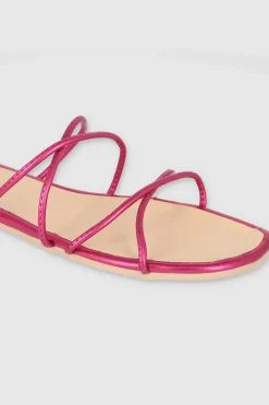 Sandalia Tiras Metalicas Cruzada