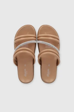 Sandalia tiras mix brillos