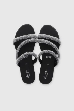 Sandalia Tiras Multicolor Brillos