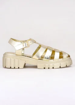 Sandalias cangreja metálica