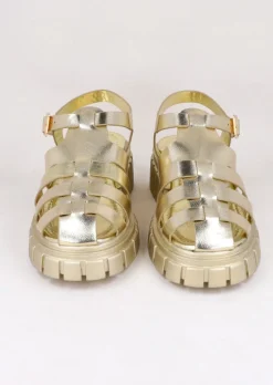 Sandalias cangreja metálica