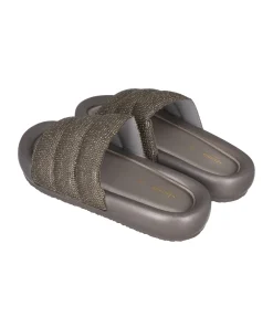 Sandalias capitonada brillos