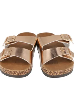 Sandalias doble hebilla metálica