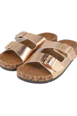 Sandalias doble hebilla metálica