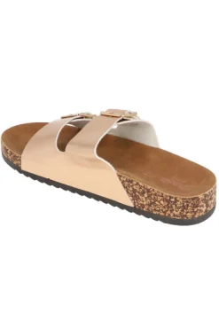 Sandalias doble hebilla metálica