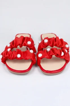 Sandalias Pala 2 Tiras Rugosas Perlas