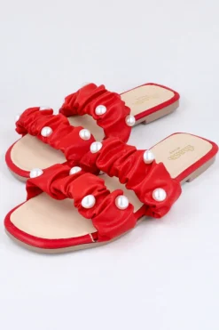 Sandalias Pala 2 Tiras Rugosas Perlas