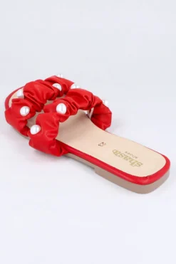 Sandalias Pala 2 Tiras Rugosas Perlas