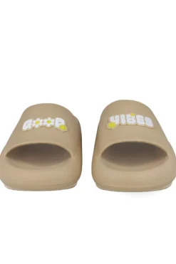 Sandalias slide frase delantera