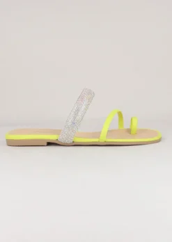 Sandalias Tiras Brillos Anillo Dedo