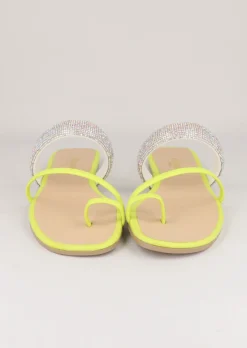 Sandalias Tiras Brillos Anillo Dedo