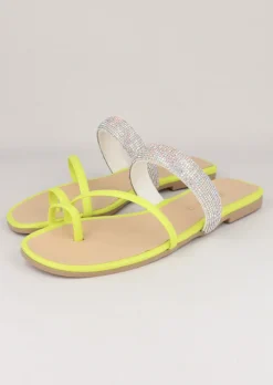 Sandalias Tiras Brillos Anillo Dedo