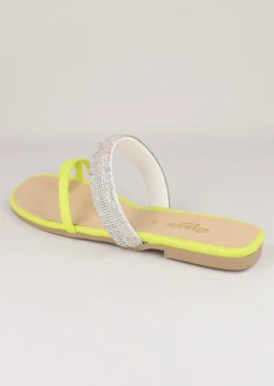 Sandalias Tiras Brillos Anillo Dedo