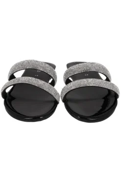 Sandalias tiras dobles brillos