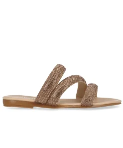 Sandalias Triple Tira Brillos