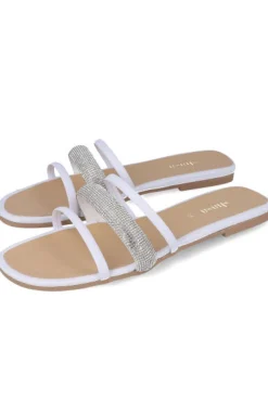 Sandalias triple tira brillos