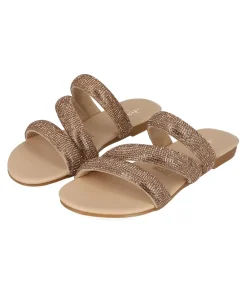 Sandalias Triple Tira Brillos
