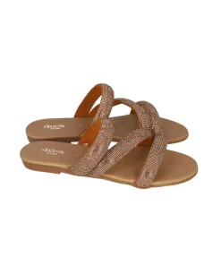 Sandalias Triple Tira Brillos