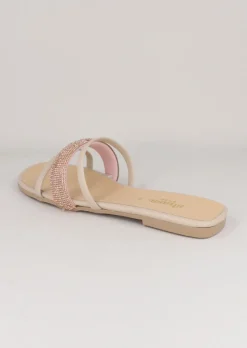 Sandalias triple tira brillos