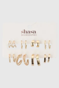 Set 8 Pares Arracadas Cadena