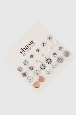 Set 12 Piezas Aretes Concha Mix