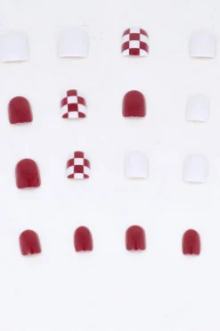 Set 24 Piezas Uña Postiza Cuadros