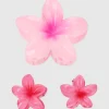 Set 3 pinzas flor color