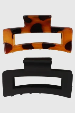 Set 2 Pinzas Rectangular Carey