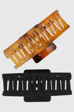 Set 2 Pinzas Rectangular Carey