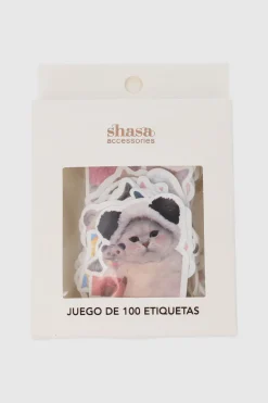 Set 100 stickers gatos