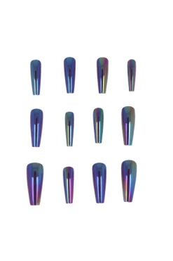 Set 12 uñas adheribles tornasol