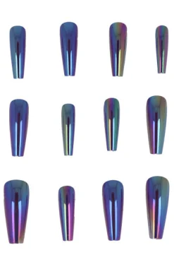 Set 12 uñas adheribles tornasol