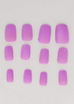 Set 12 uñas cuadradas mate pastel