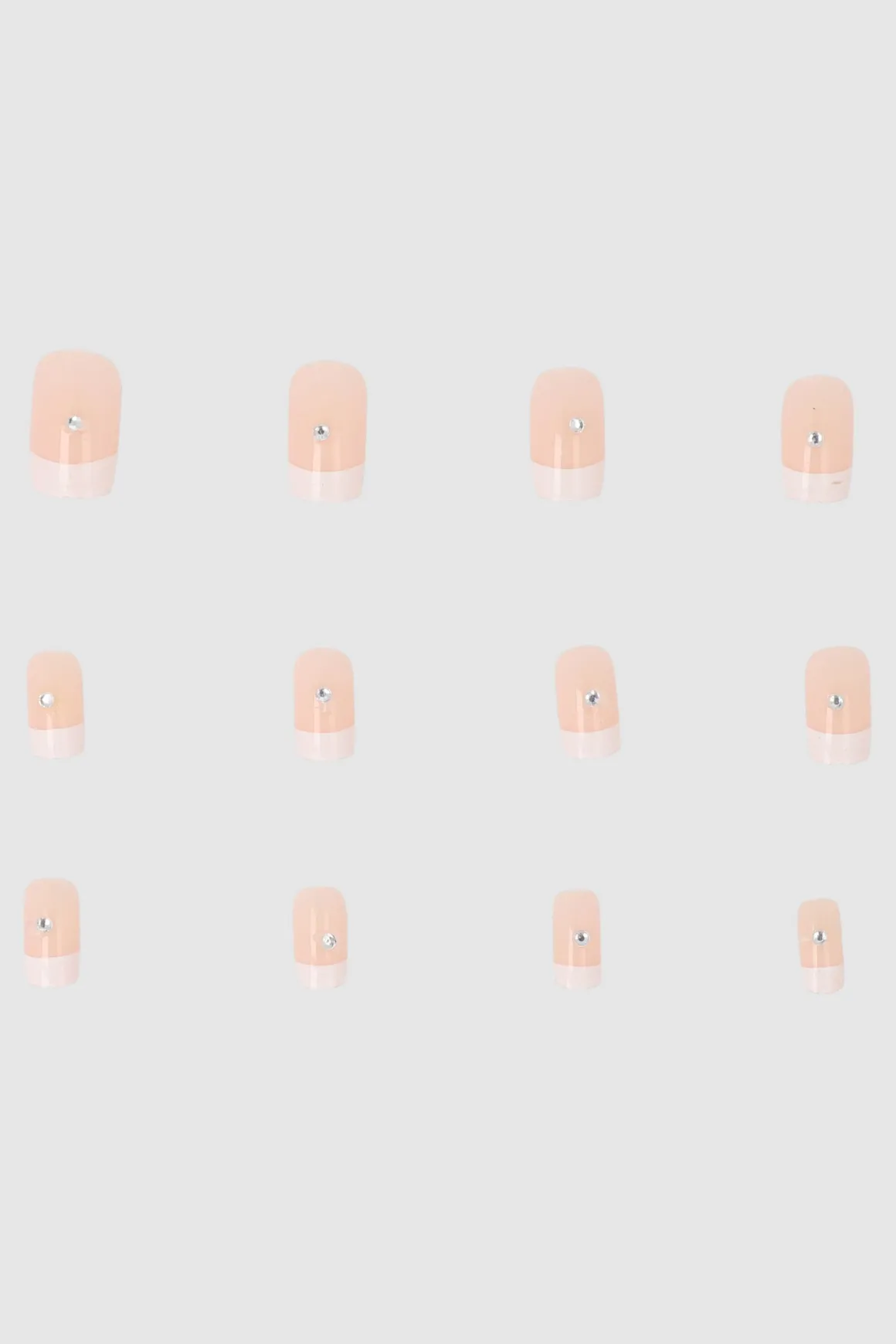 Set 12 uñas french brillo