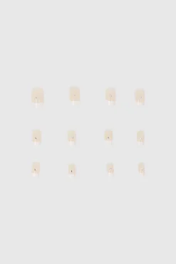 Set 12 uñas french brillo