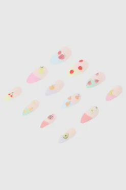 Set 12 uñas french frutas