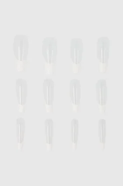 Set 12 uñas french nacarado