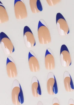 Set 24 uñas mix ondas pastel