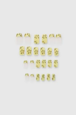 Set 24 Uñas Pointy Brillos