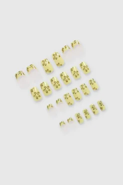 Set 24 Uñas Pointy Brillos