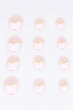 Set 12 uñas postizas french brillo