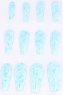 Set 12 Uñas Postizas Largas Manchas