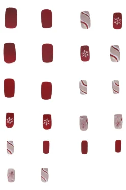 Set 24 uñas postizas navideñas