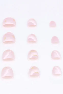 Set 12 uñas postizas redondas brillos