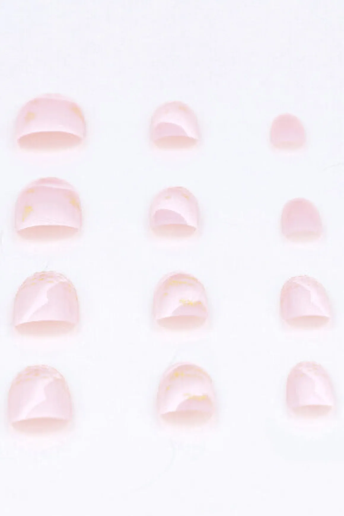 Set 12 uñas postizas redondas brillos