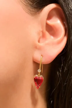 Set arracadas corazon collar