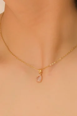 Set arracadas gota cristal collar