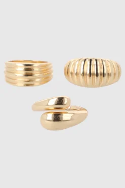 Set de 3 anillos de metal